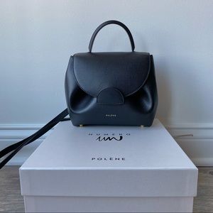 Polène Numero Un Nano in black textured leather